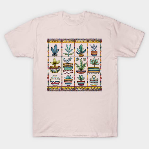 Succulent Plants and Cactus T-Shirt by AI Art Originals
